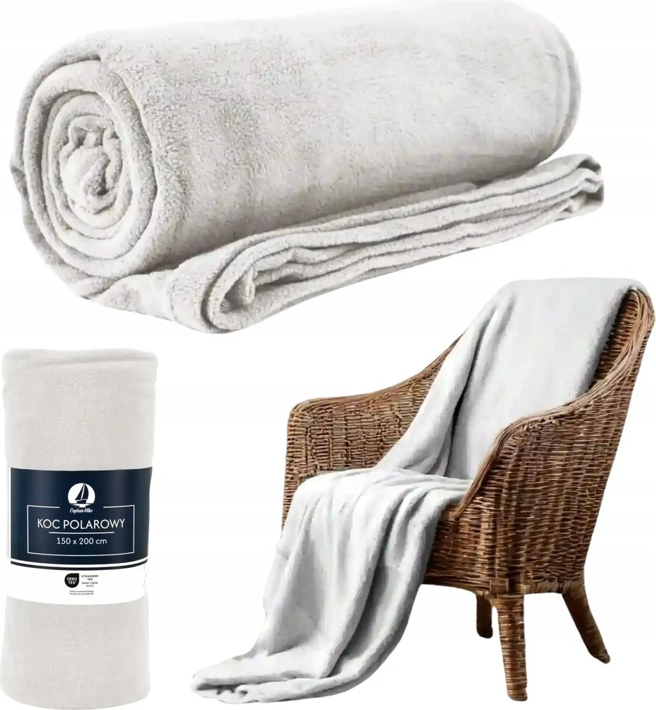 Puha és meleg takaró krémszínű ágytakaró Captain Mike 150 x 200 cm