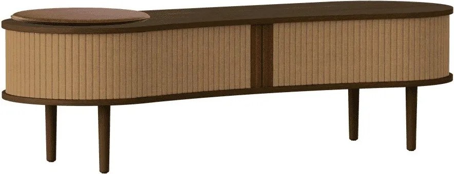 Barna-világosbarna TV-állvány tölgyfa dekorral 140x40x46 cm Audacious – UMAGE