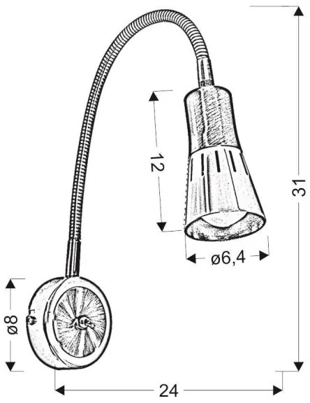 Rugalmas lámpa ARENA 1xE14/40W/230V fehér
