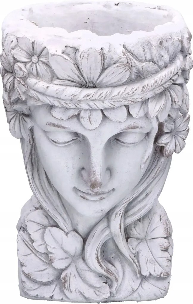 Virágtartó fedél Női fej kerti virágtartó 46cm