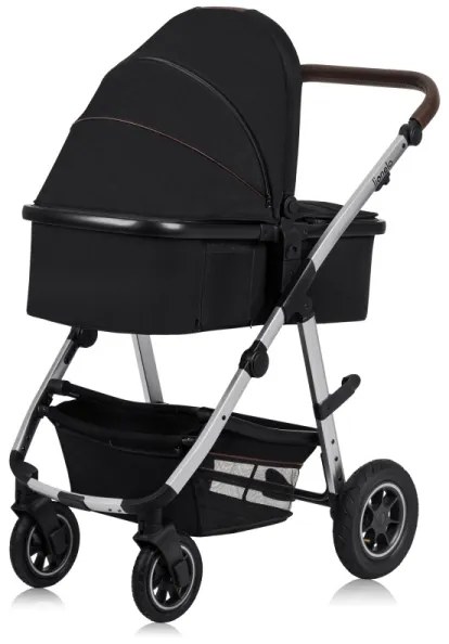 Lionelo - AMBER 2 az 1-ben kombinált babakocsi, fekete/ezüst