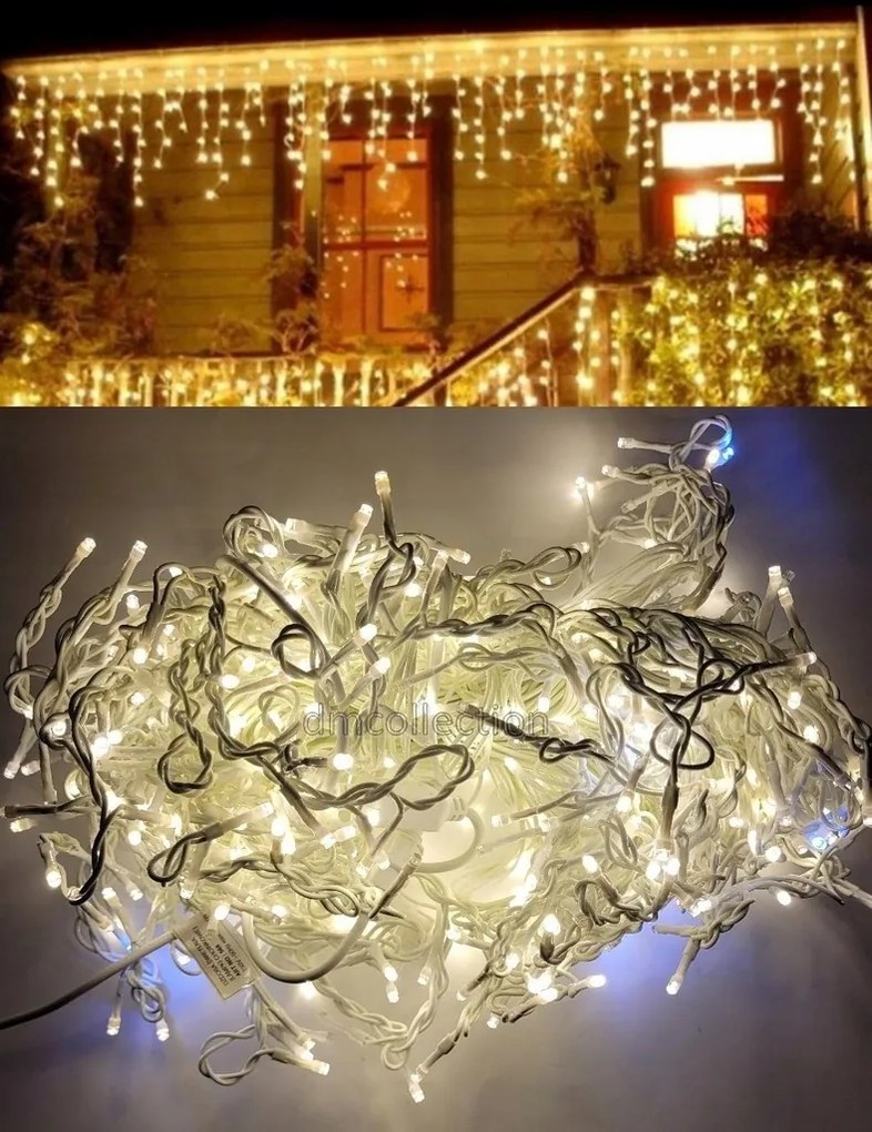 Kültéri lámpák Jégcsapok meleg szín 300 Led 14,5m Flash