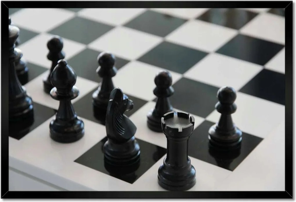 Poszterek keretben 60x40 Fekete sakkfigurák