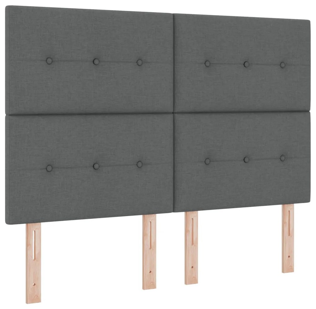 Box Spring Ágy Matrac Sötétszürke 140x190 cm Szövet