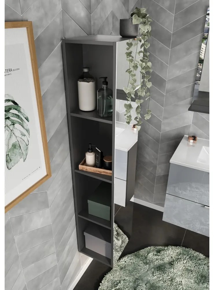 Antracitszürke fürdőszoba szekrény 31x144 cm Vasio – Germania