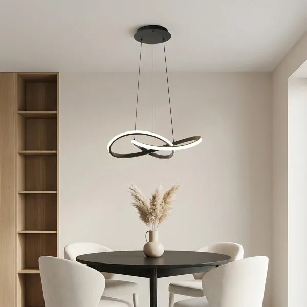 Brilagi - LED dimmelhető kábeles csillár INFINITY LED/55W/230V 50x50 cm fekete + távirányító