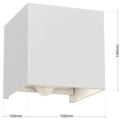 Orion AL 11-1314 - kültéri LED lámpa CUBE-S szenzorral, 13W, IP54, fehér