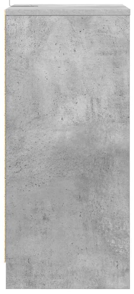vidaXL Éjjeliszekrények 2 pcs Beton Szürke 40 x 30 x 467 cm Faanyag