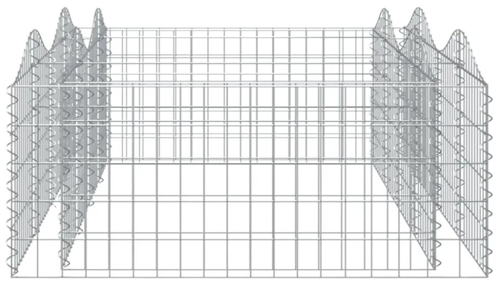 íves horganyzott vas gabion magaságyás 200x100x50 cm
