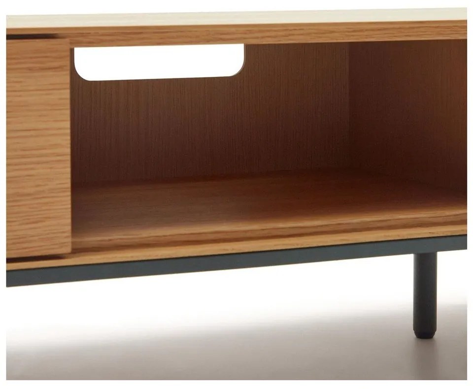 Natúr színű TV-állvány tölgyfa dekorral 195x35 cm Vedrana – Kave Home