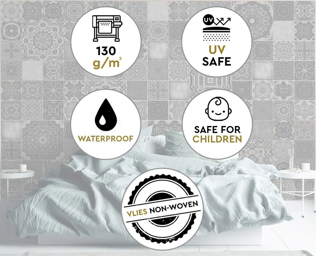 Gario Fotótapéta Keleti szürke mozaik - Andrea Haase Anyag: Vlies, Méret: 250 x 175 cm