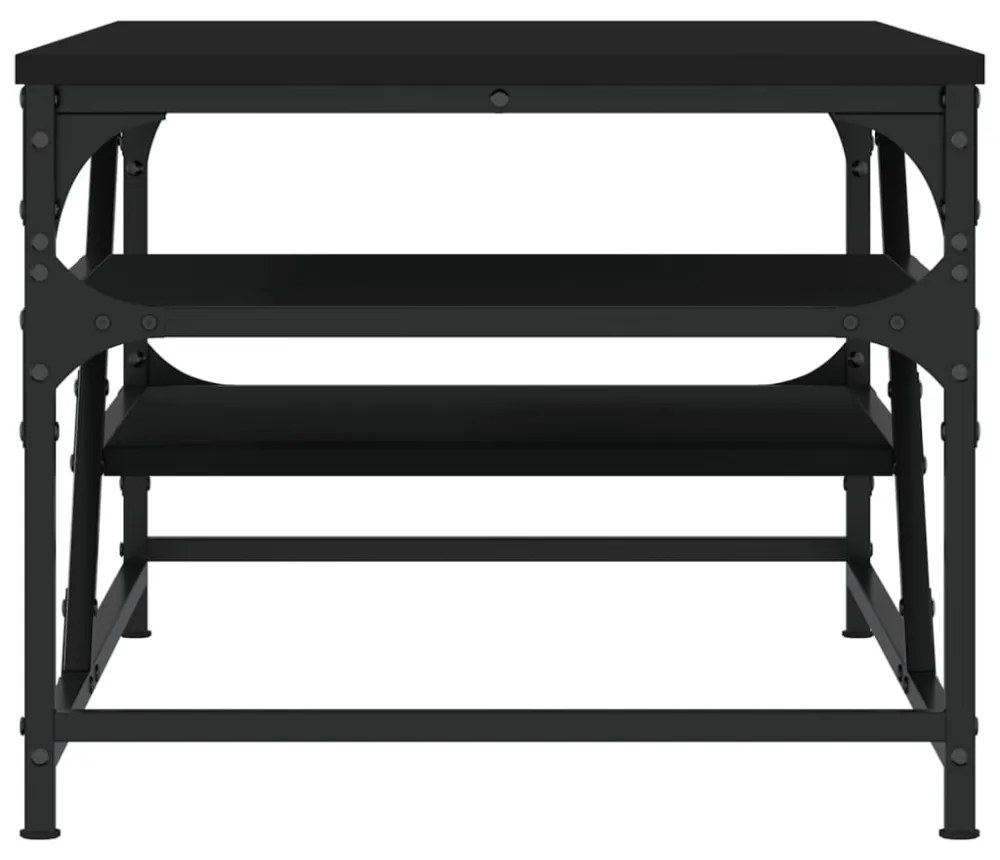 fekete szerelt fa dohányzóasztal 100 x 49 x 40 cm