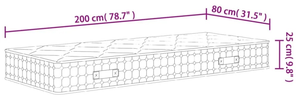 közepes keménységű zsebrugós matrac 80 x 200 cm