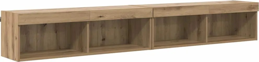 vidaXL TV szekrény garnitúra leddel Artisan tölgy Faanyag