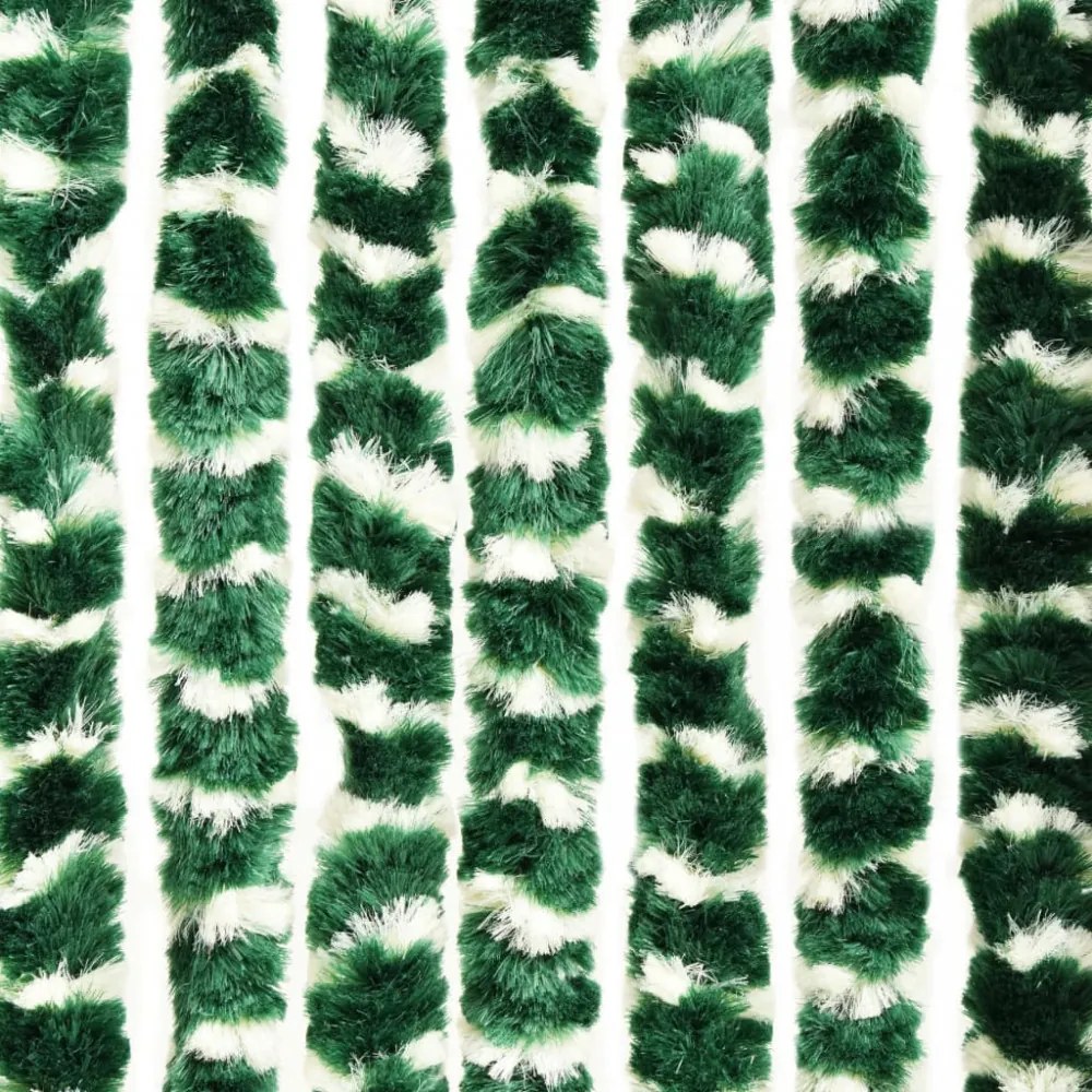 zöld és fehér zsenília rovarfüggöny 100 x 220 cm