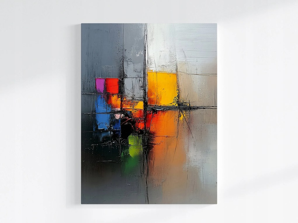 Vászonkép Canvas Absztrakt Színes Négyzetek Modern Art 3D 60x80