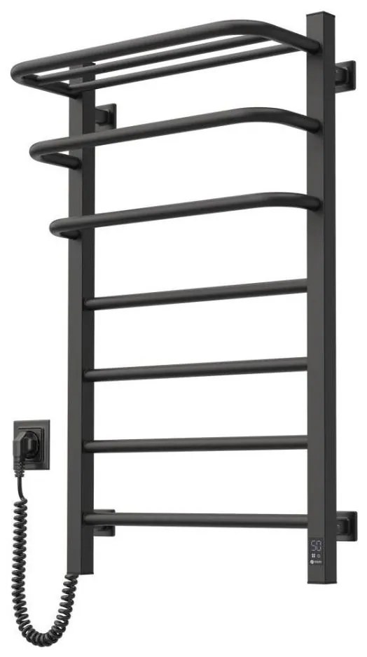 Fürdőszobai elektromos radiátor termosztáttal FORTIS 350W/230V 80,6 cm IP44 fekete baloldali