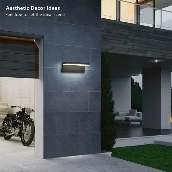 Brilagi - TESSI LED/10W/230V fekete kültéri fali lámpatest IP54