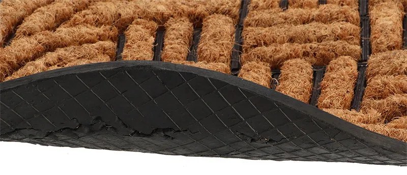 Szőtt mintás gumi és kókuszrost lábtörlő, 75 x 45 cm