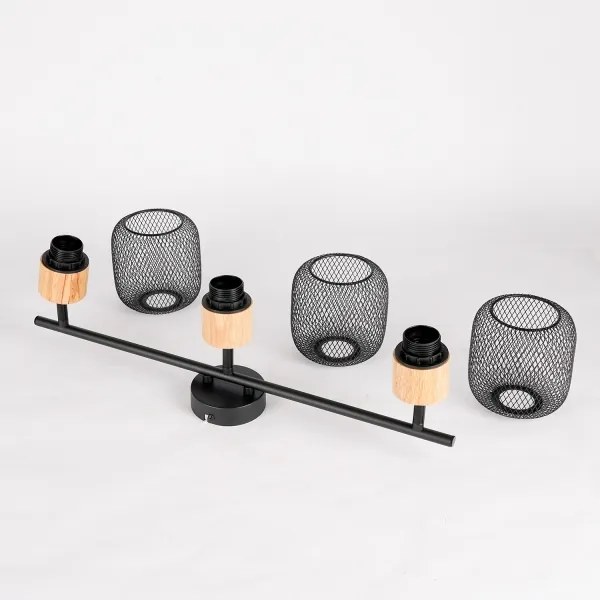 Brilagi - Spotlámpa BASKLITE 3xE27/15W/230V kaucsukfa/fekete