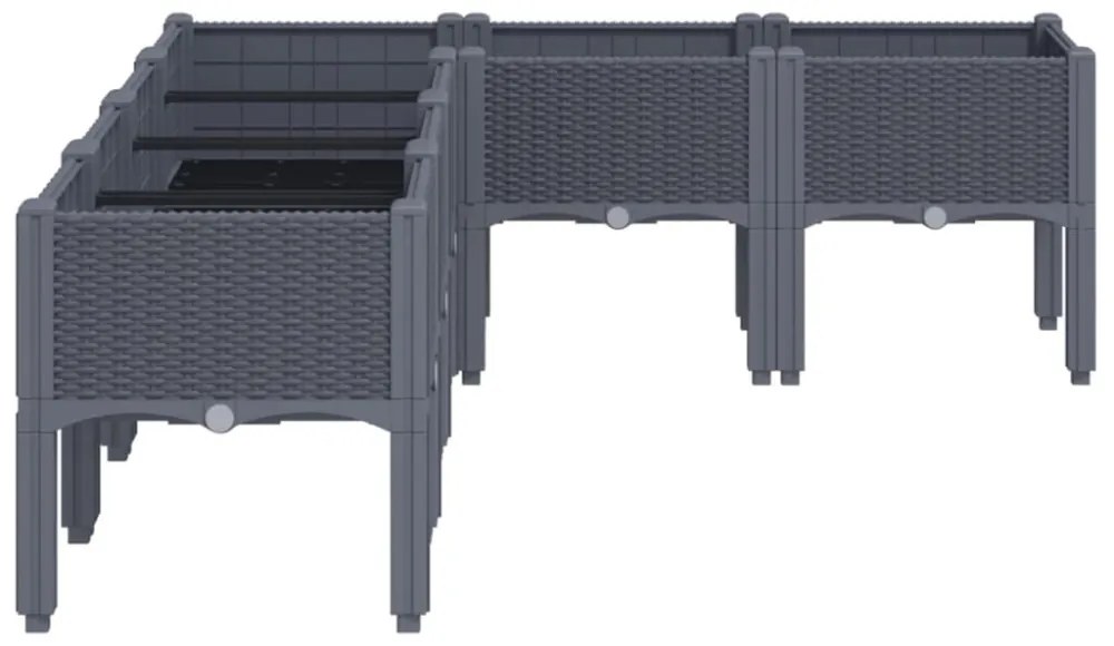 vidaXL kékszürke PP rácsos kerti ültetőláda 160 x 120 x 42 cm