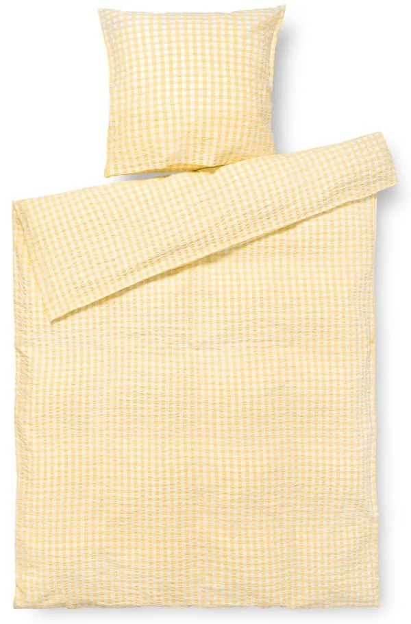 Sárga-fehér egyszemélyes-hosszabbított krepp ágyneműhuzat 140x220 cm Bæk&amp;Bølge – JUNA