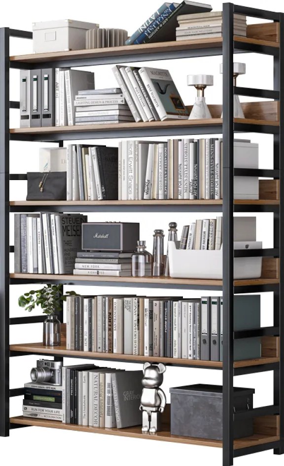 Polcállvány, sötét tölgy/fekete, JANEL TYP 2