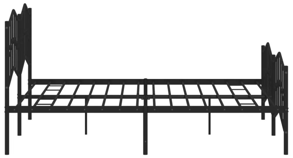 fekete fém ágykeret fej- és lábtámlával 160 x 200 cm
