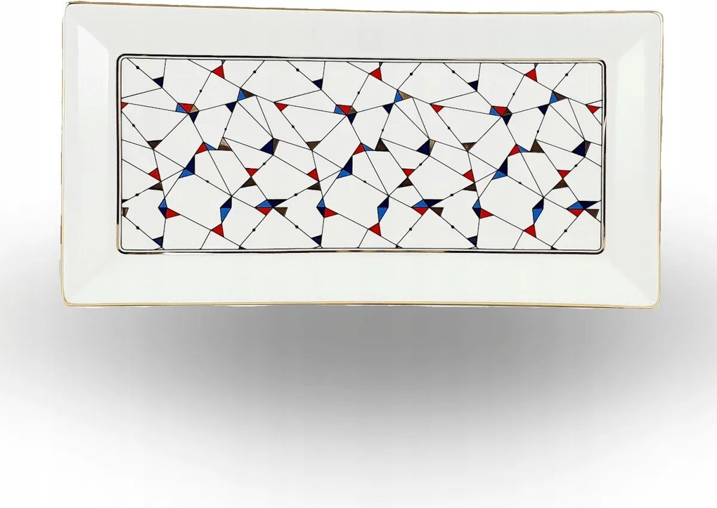 Arlekin Porcelán Tálca Sütemény 36 cm x 18 cm|Porcelán Bogucice