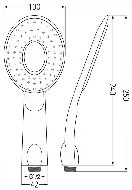 Mexen tartozékok - R-73 Kézizuhany, 1 funkciós, króm, 79573-00