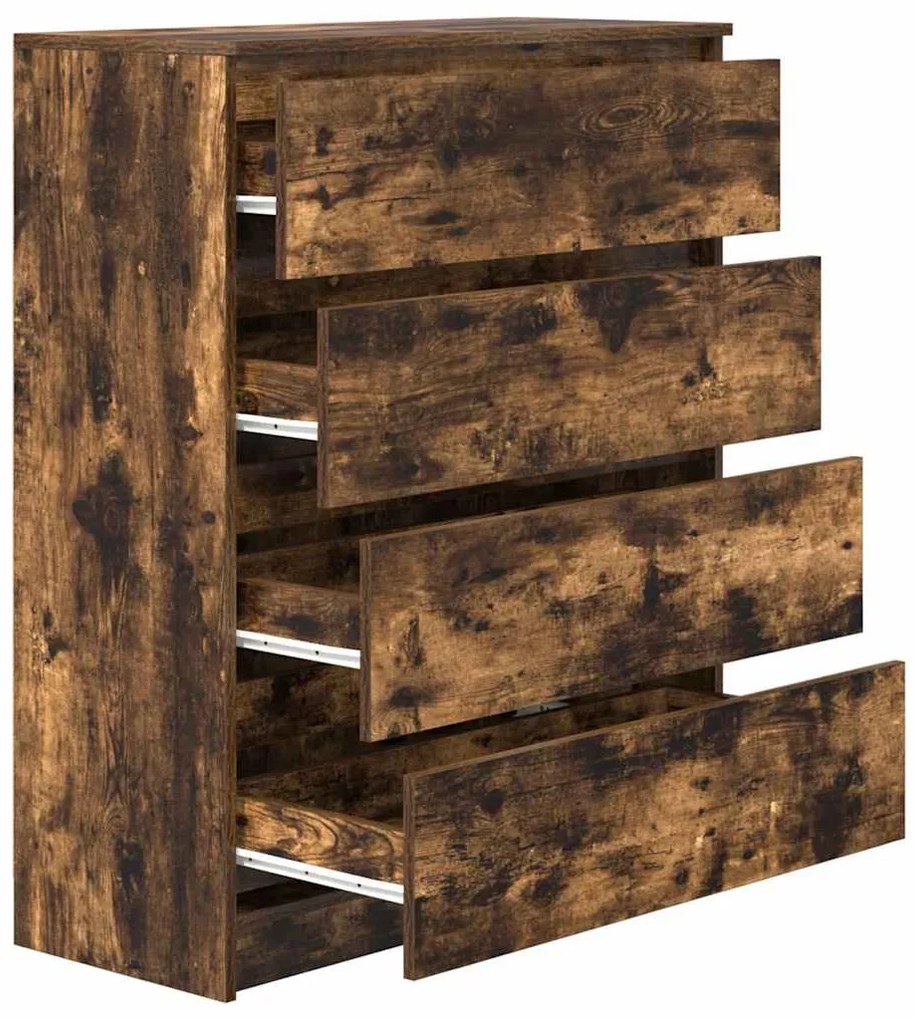 füstös tölgy színű szerelt fa tálalószekrény 80x35x99 cm