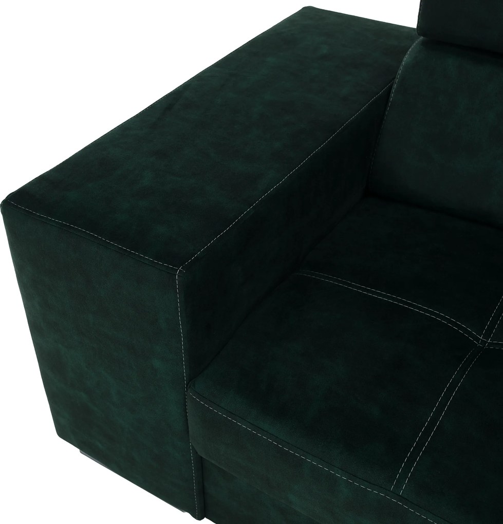 Ülőgarnitúra, smaragdzöld, jobbos, MALAGA BIG