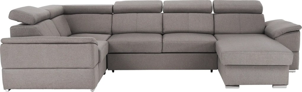 Ülőgarnitúra, szürkésbarna Taupe, jobbos kivitelezés, SEGORIA ROH U