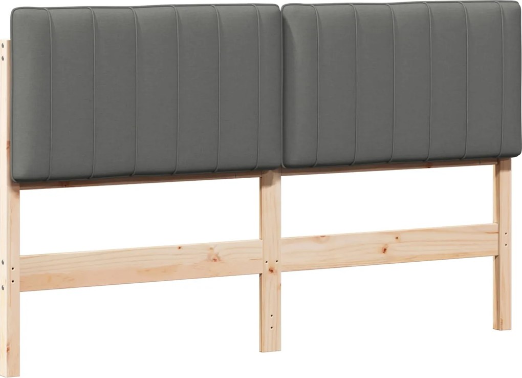 vidaXL Kárpitozott fejtámla fejtámlával Barna és Világosszürke 160 cm
