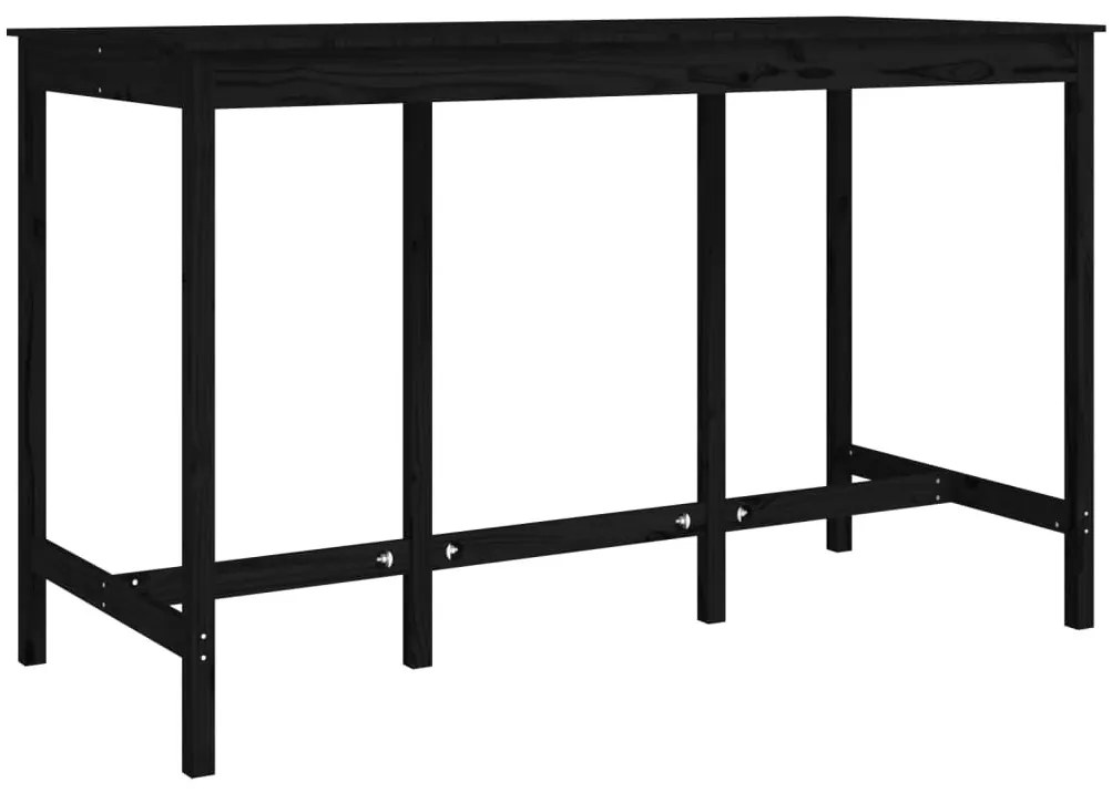 Fekete tömör fenyőfa bárasztal 180 x 80 x 110 cm