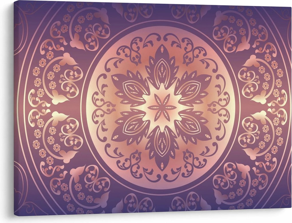 Kép - Mandala lila színátmeneten (70x50 cm)