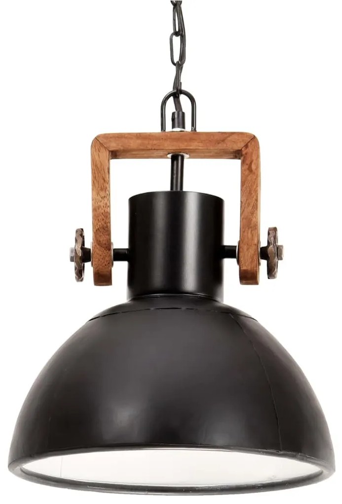 kerek fekete ipari függőlámpa 25 W 30 cm E27