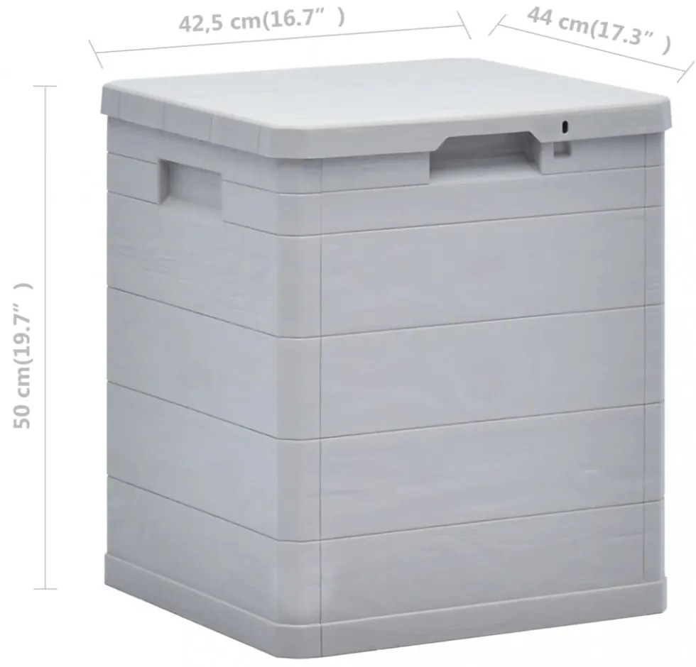 világosszürke kerti tárolóláda 90 L