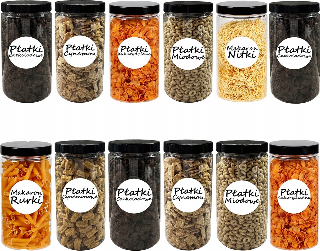 Ételtároló edények befőttes üvegek konyha 1,25L 12db-os szett címkék