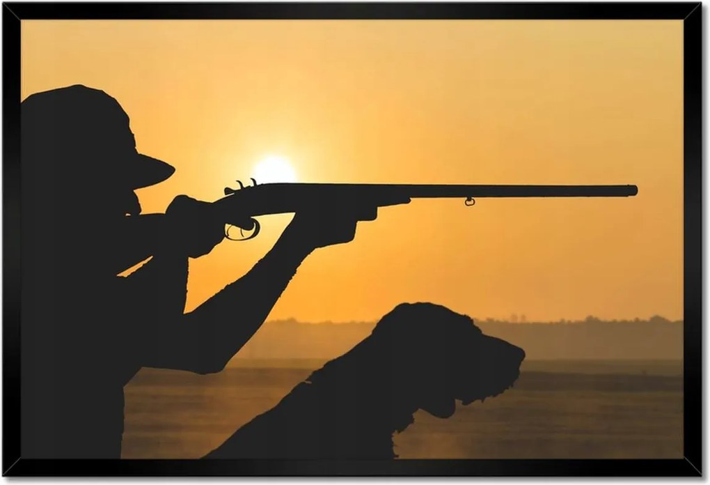 Poszterek keretben 60x40 Őszi erdő vadászat