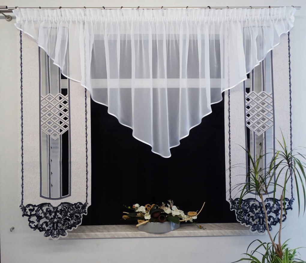 Mg Kpl 2 Panel Áttört hamu +függöny fátyol