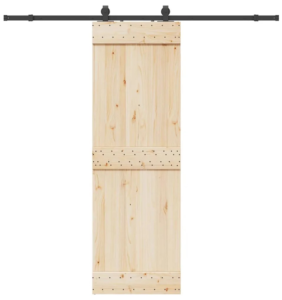 fekete acél tolóajtó fémszerelék készlet 213 cm