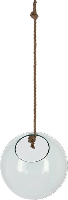 Felakasztható virágtartó üveggömb, 20 cm átmérőjű