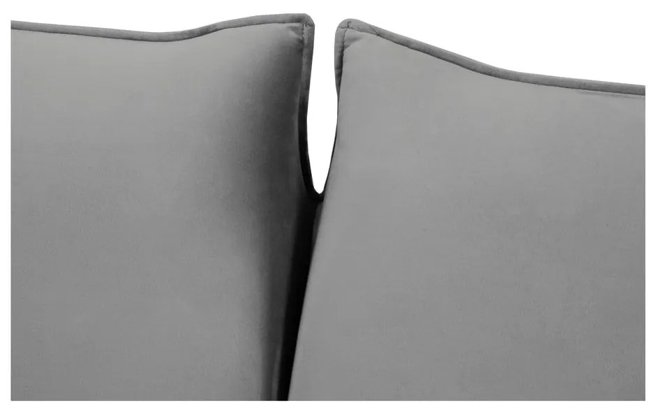 Szürke bársony kinyitható kanapé 194 cm Vienna – Cosmopolitan Design