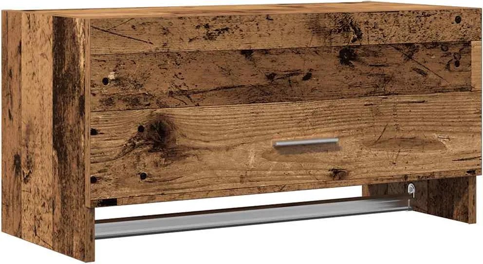 vidaXL gardróbszekrény régi fa 70x32,5x35 cm Gépelt fa