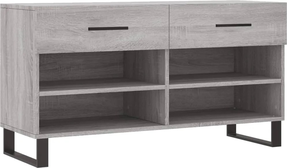vidaXL szürke sonoma színű szerelt fa cipőpolc 102 x 35 x 55 cm