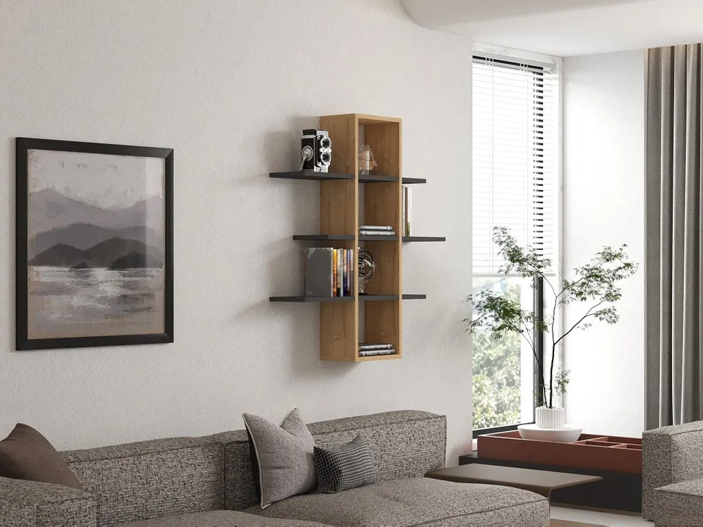 Ardo fali polc, antracit, 96 cm