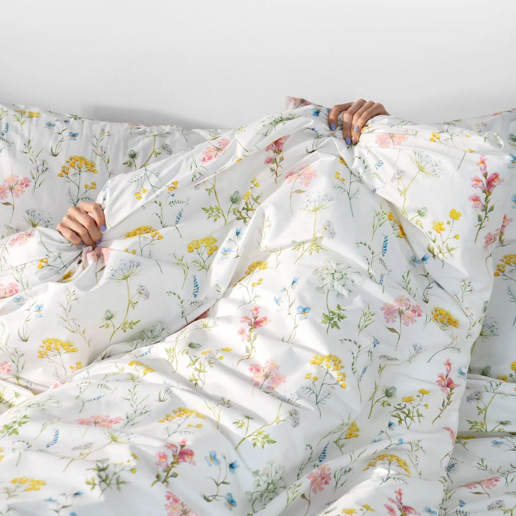 Goldea pamut ágyneműhuzat deluxe - virágzó réti virágok 240 x 220 és 2db 70 x 90 cm