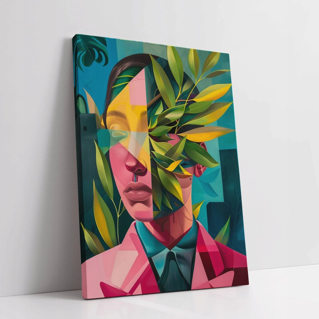 Vászonkép Nő növények absztrakt otthon nappali szoba 30x40