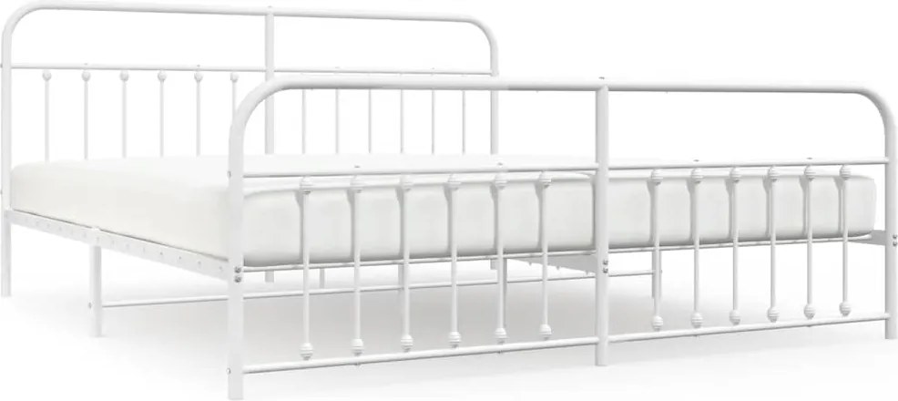 vidaXL fehér fém ágykeret fej- és lábtámlával 193 x 203 cm